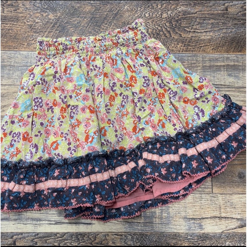 Matilda Jane Floral Ruffle Skirt Girls 6 Lined Pull On Summer Twirl